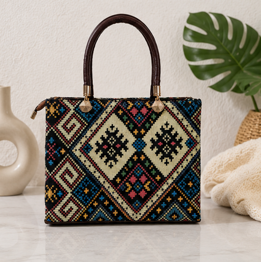 Jacquard UT 3 Partition Tote Bag (Ivory)