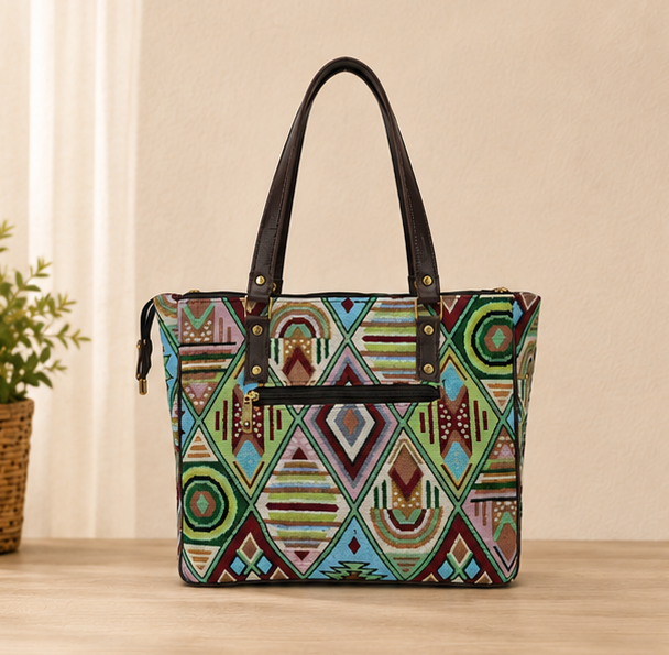 Jacquard UT 3 Partition Tote Bag (Lime Green)