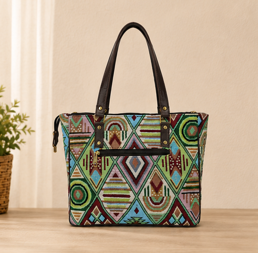 Jacquard UT 3 Partition Tote Bag (Lime Green)