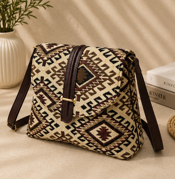 Classic Jacquard Sling Bag( off-white)