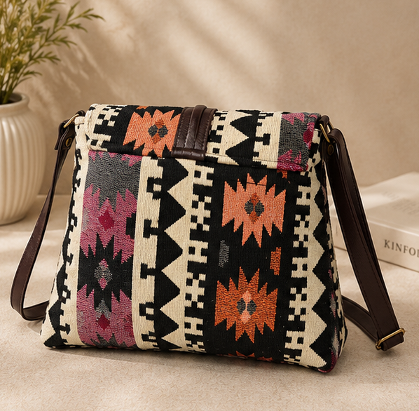 Classic Jacquard Sling Bag(Pink)