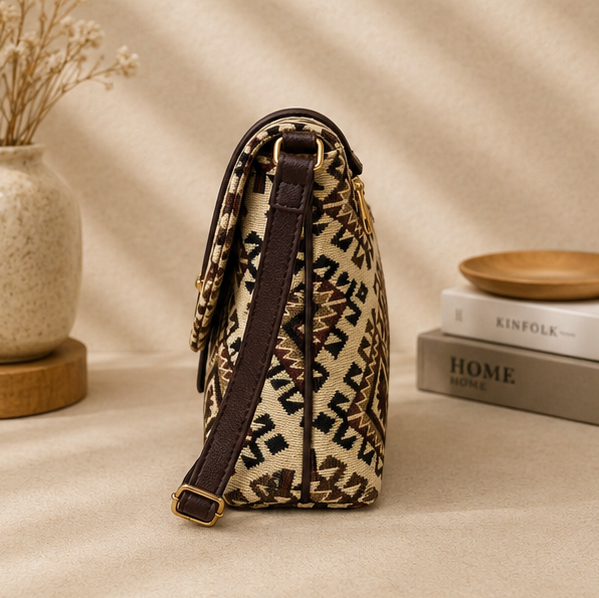 Classic Jacquard Sling Bag( off-white)