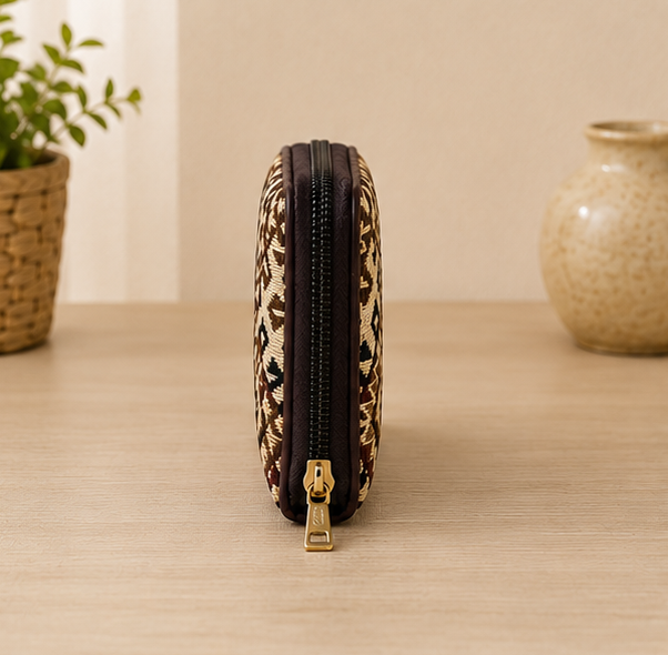 Jacquard Double Zipper Wallet (Desert Mosaic)