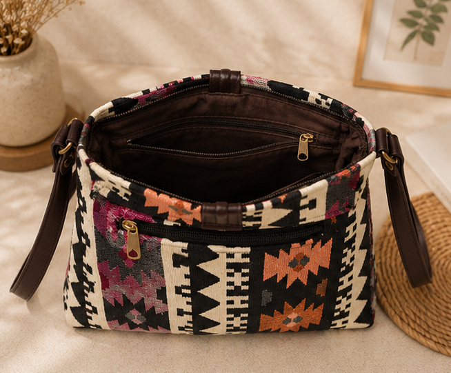 Classic Jacquard Sling Bag(Pink)