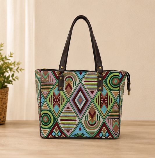 Jacquard UT 3 Partition Tote Bag (Lime Green)