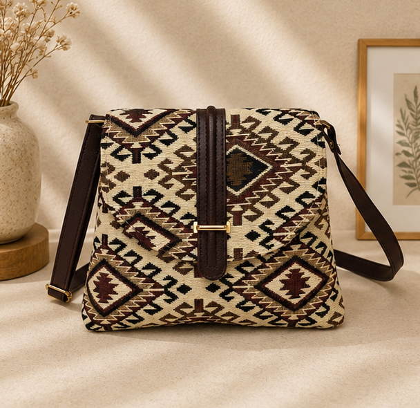 Classic Jacquard Sling Bag( off-white)