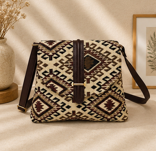 Classic Jacquard Sling Bag( off-white)