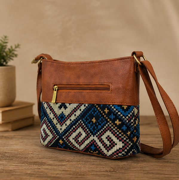 Classic Jacquard Sling Bag (Mosaic Cream)
