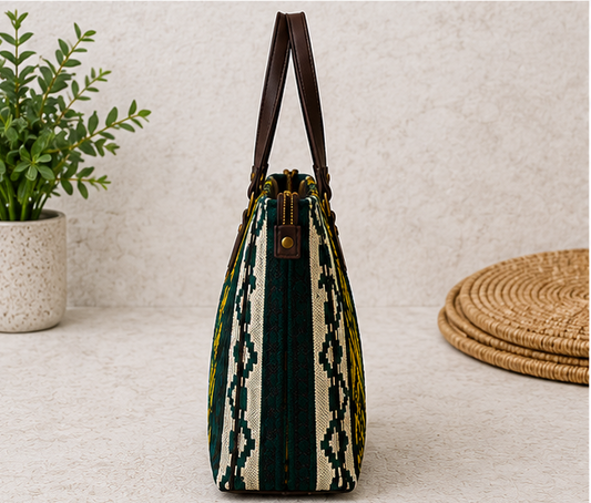 Jacquard UT 3 Partition Tote Bag (Mustard Yellow)