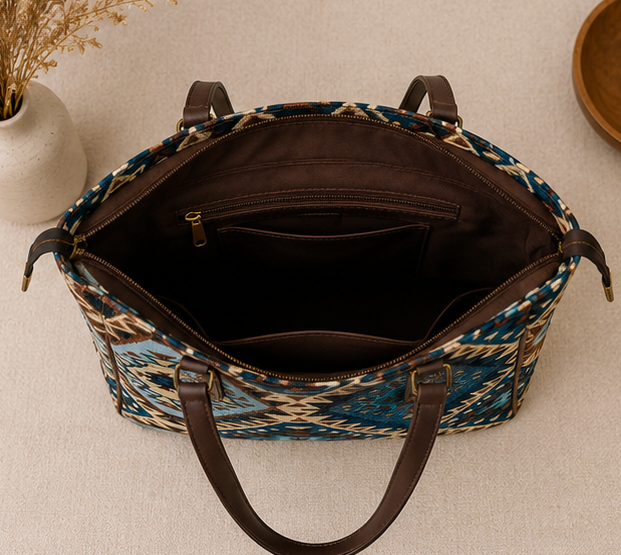 Jacquard UT 3 Partition Tote Bag (Sky Blue)