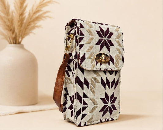 Jacquard Handbag Cum Sling