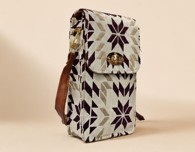 Jacquard Handbag Cum Sling