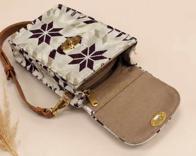 Jacquard Handbag Cum Sling