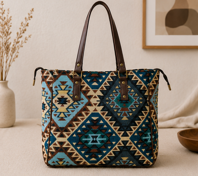 Jacquard UT 3 Partition Tote Bag (Sky Blue)