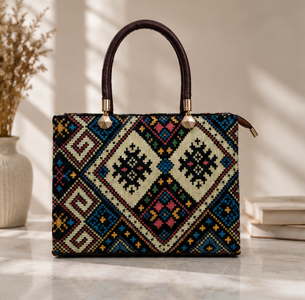 Jacquard UT 3 Partition Tote Bag (Ivory)