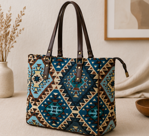 Jacquard UT 3 Partition Tote Bag (Sky Blue)